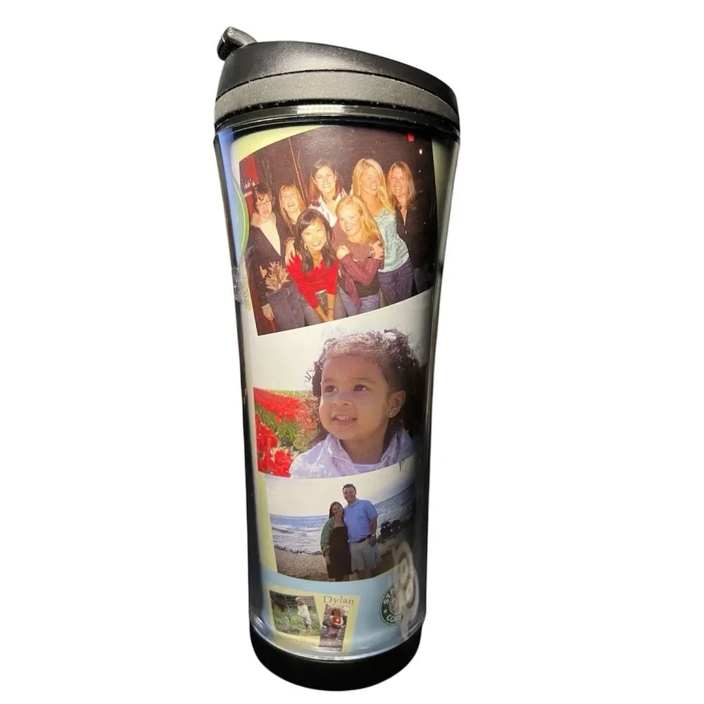 Vintage 2000s 16 Oz Starbucks Create Your Own Memory Photo Insulated Tumbler